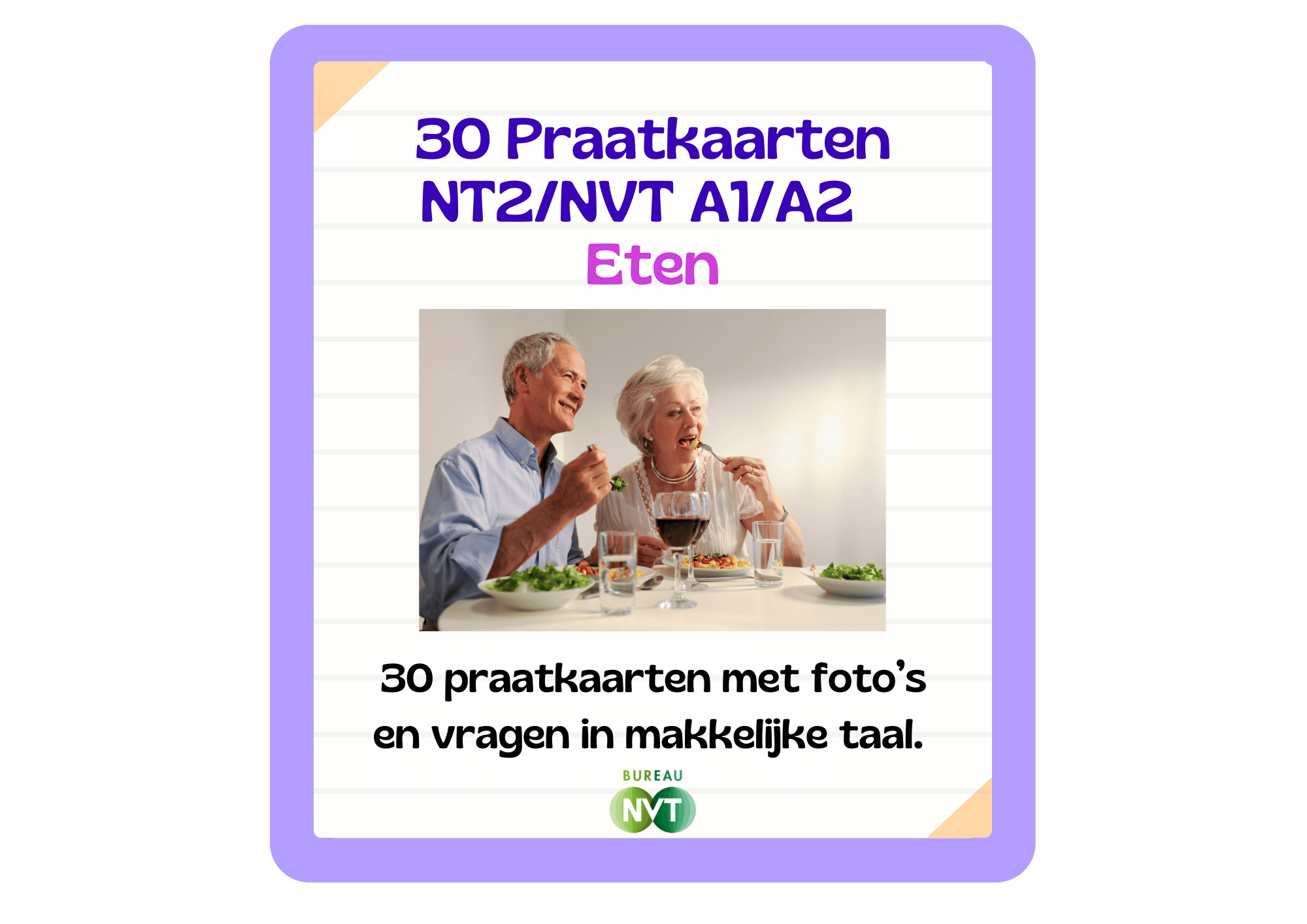 30 Praatkaarten NT2/NVT niveau A1/A2 Thema Eten